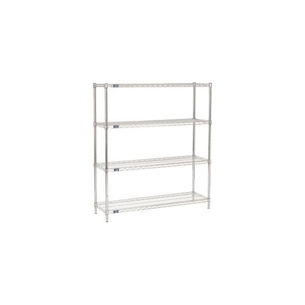 Global Equipment Nexel Chrome Wire Shelving Starter 48"W x 14"D x 54